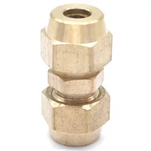 Латунный Соединительный патрубок наружный диаметр факельной трубки, 6 мм x наружный диаметр факельной трубки, 6 мм, пневматический фитинг с короткой накидной гайкой