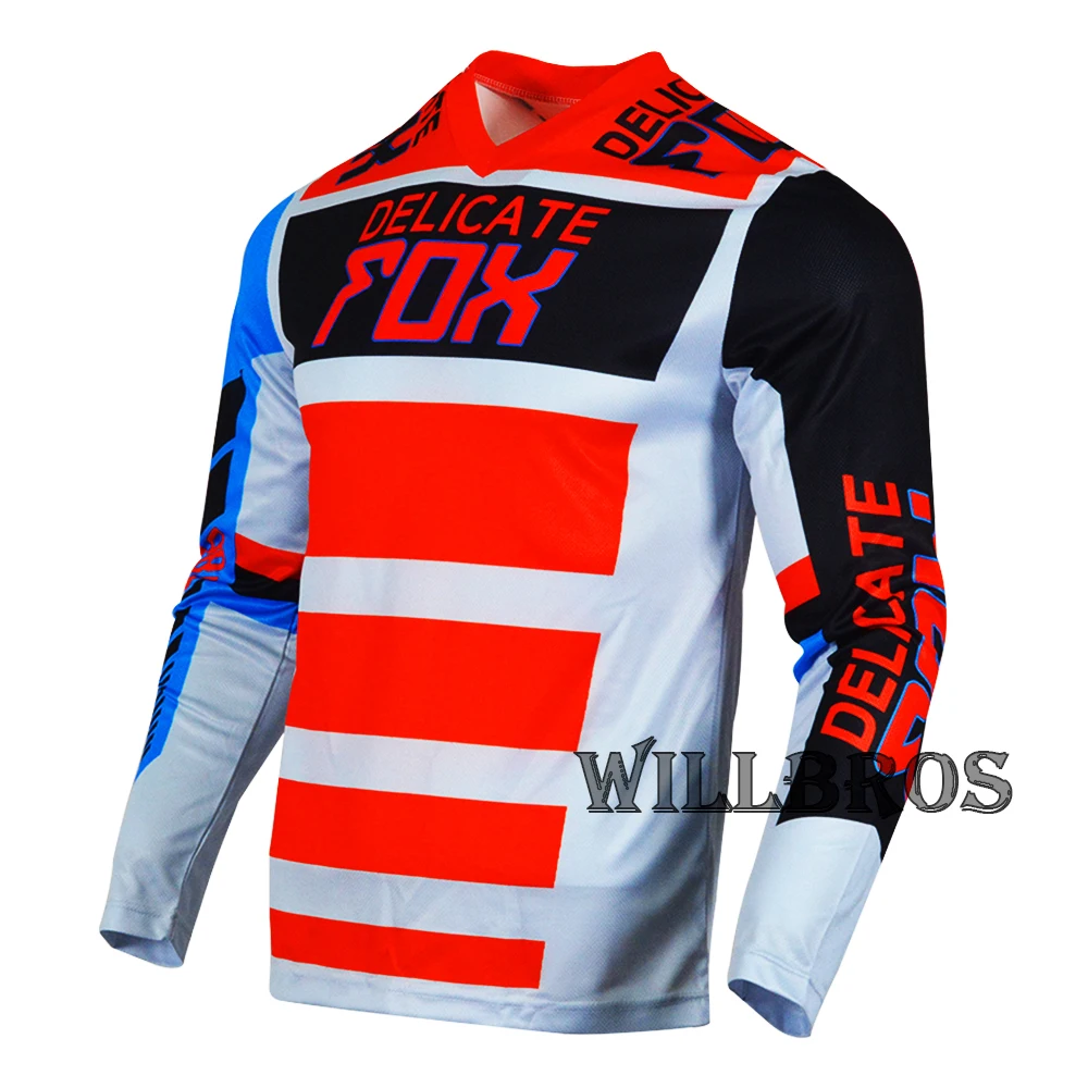 Light Grey Red 180 Race Falcon Nirv Jersey MX ATV Dirt Bike MTB DH Motocross Offroad Racing
