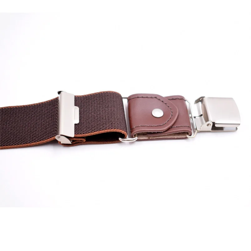 Новые модные мужские подтяжки повседневные кожаные регулируемые 3 зажима ремень