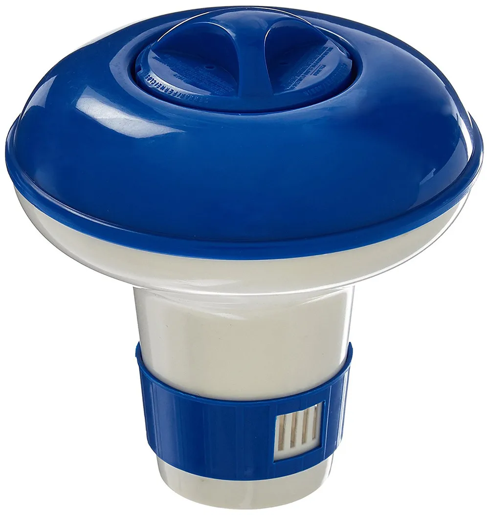 

Top Sell 5 inch Deluxe Large Swimming Pool Cleaning Tools Chlorine Dispenser Blue White Floating Swim Pool Tool Dropshipping