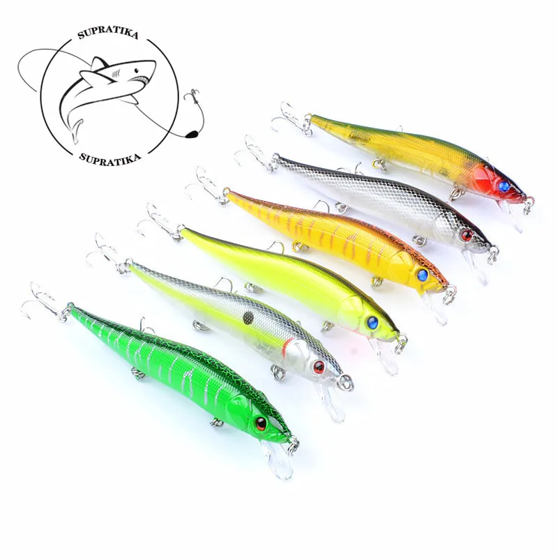 

6Pcs/lot 115mm 13.7g Isca Artificial Wobblers Sinking Minnow Fishing Bait Lure With 3 Treble Hooks For Sea Fishing Tackle Pesca