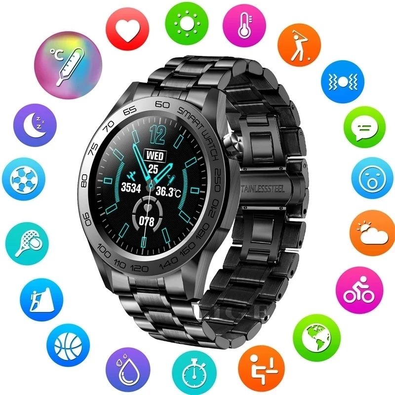

2022 New Smart Watch GPS Sport track recording Men Full Touch Fitness Watches Thermometer Heart Rate Monitor Smartwatch For Men