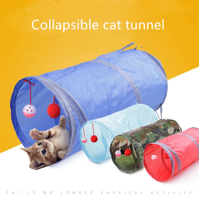

2 Holes Pet Cat Tunnel Toys Foldable Pet Cat Training Interactive Fun Toy For Cats Rabbit Animal Play Tunnel Tube