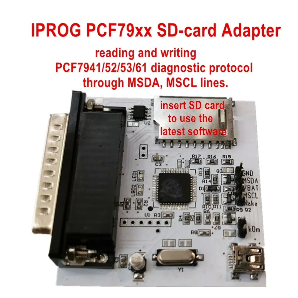 PCF79xx adapter Iprog+ V80 V77 IPROG Pro программист поддержка IMMO+ коррекция пробега+ сброс подушки безопасности год Carprog Digiprog III Tango - Цвет: PCF79xx adapter