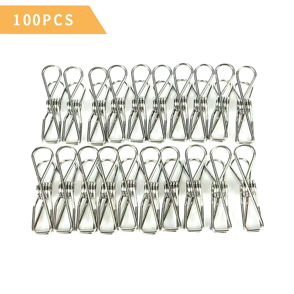 100 шт. прищепки для одежды из нержавеющей стали тканевая булавка | Дом и сад