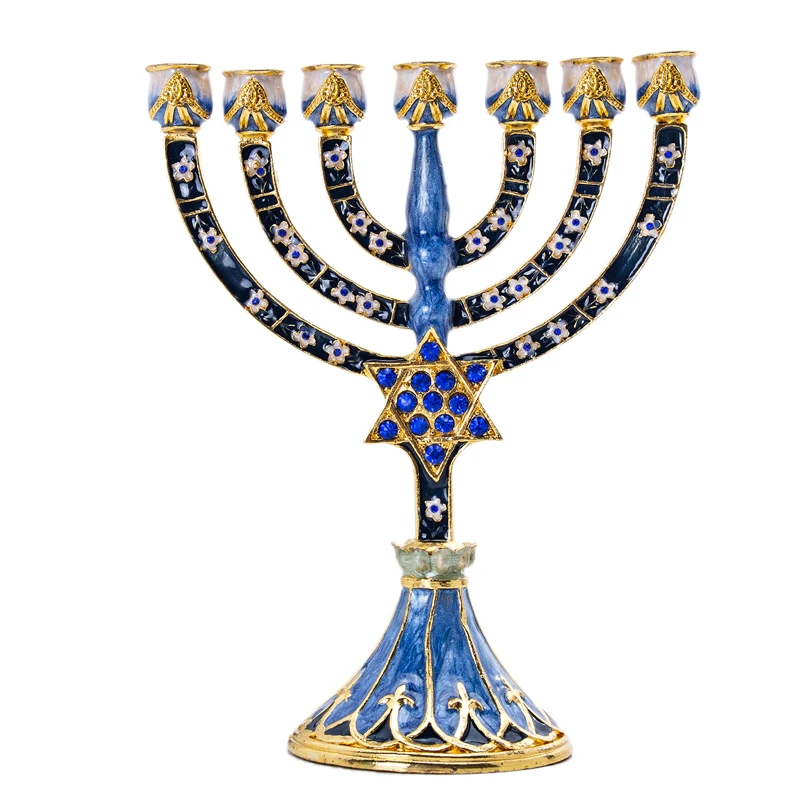 Type 2 H& D 5 стилей Иудейская Менора Античная коллекция Hanukkah Menorah Статуэтка ручная роспись подсвечник держатель для дома вечерние украшения подарок - Цвет: Type 2