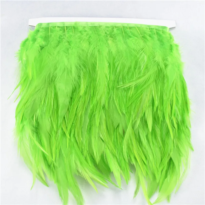 Apple Green ArmyGreen 5 м 10 м седло бахрома из перьев петуха trim10-15CM Бургундия перья фазана для поделок обрезки ленты DIY Шлейфы - Цвет: Apple Green