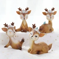 deer figurines toys decor home car decor resin ornament cake topper party desktop decoration for birthday wedding anniversary