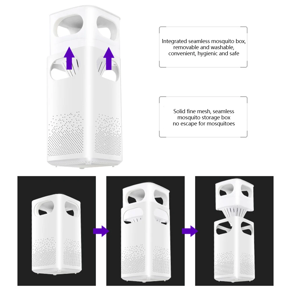 Светодиодная лампа убийца комаров УФ ночник фотокатализатор USB насекомых