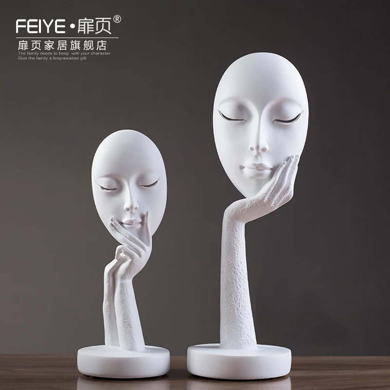 

Скандинавская Минималистичная маска-фигурка, украшение для дома, гостиной, телевизора, кабинета, офиса, настольное украшение