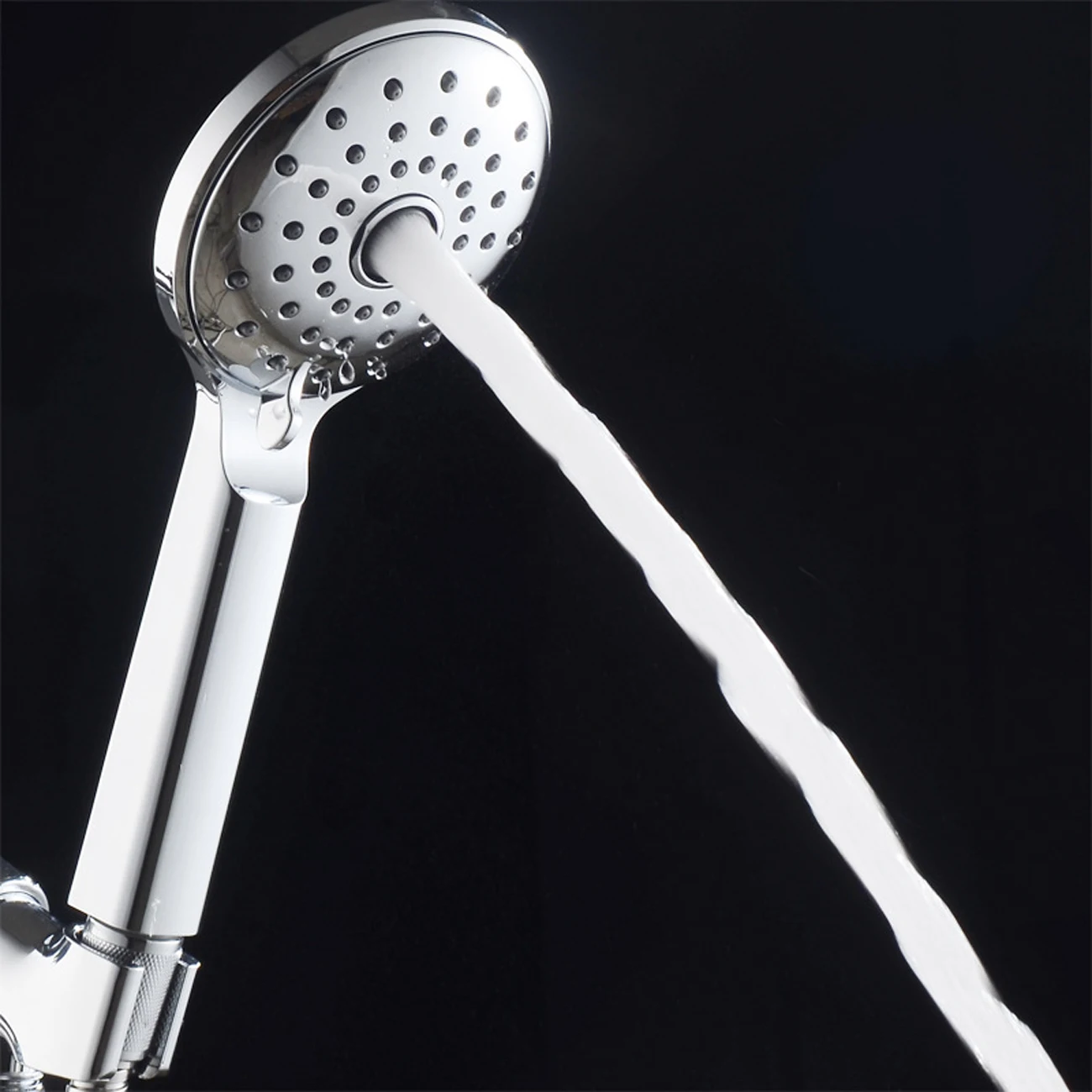 

Handheld Shower Head High Pressure Chrome Finish Adjustable 2 Spary Setting Water Saving Luxury Spa Shower Nozzle For Bathroom