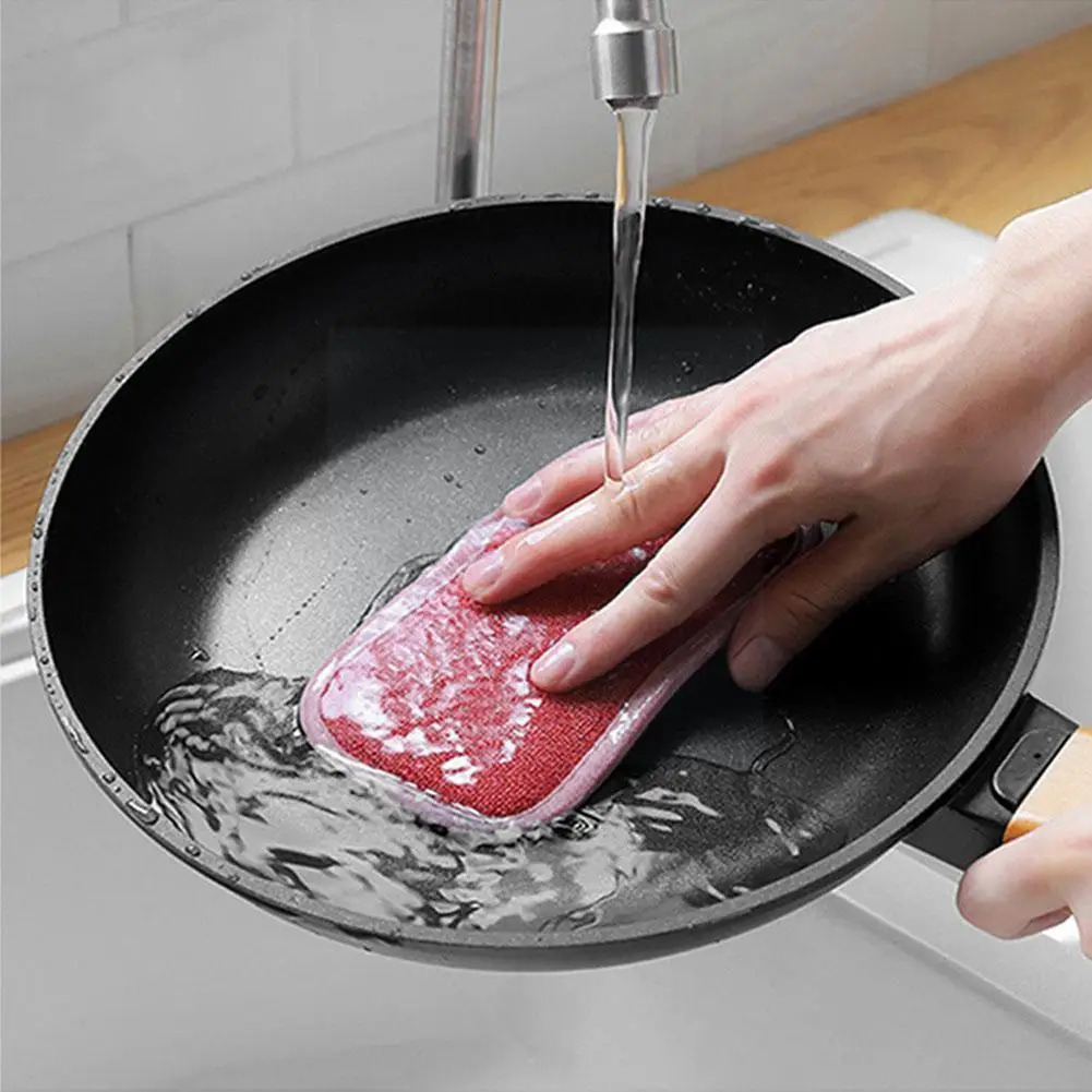 

1 шт., двусторонняя губка для мытья кухни