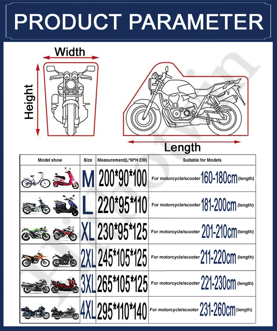 M, L, XL, XXL, XXXL, XXXXL, мотоциклетный солнцезащитный пылезащитный чехол для Honda Forza Ruckus Reflex Elite PCX150(XL