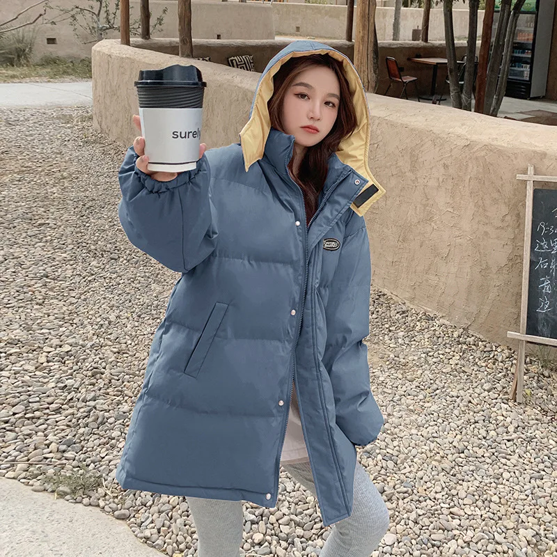 

Hoodies Women Winter Jacket And Coat 2021 New Loose Zipper Solid Winter Coat For Women Parkas Down Jacket