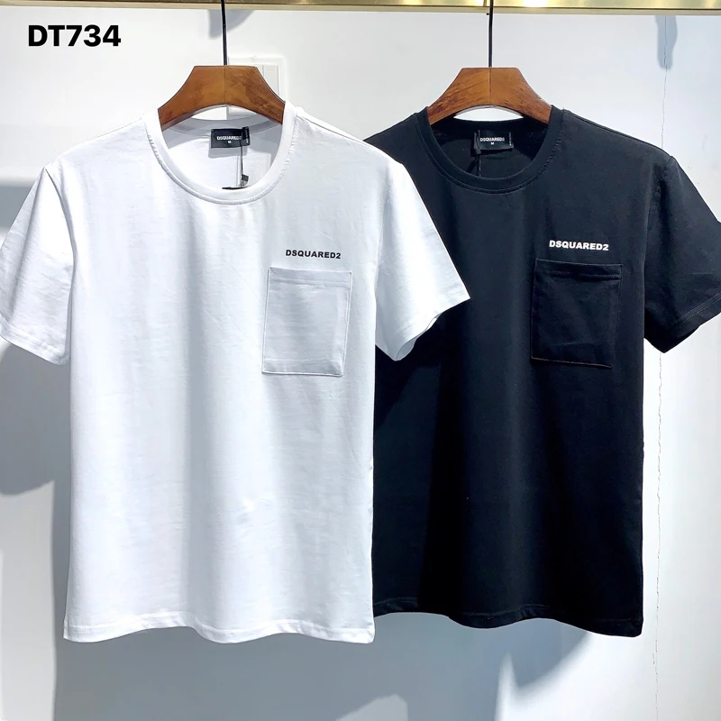 

Dsquared2 Men Summer T-shirts 2021 Overseas Casual T-Shirt D2 O-Neck Short Tees Tops DSQ2 Men's Pocket Clothing