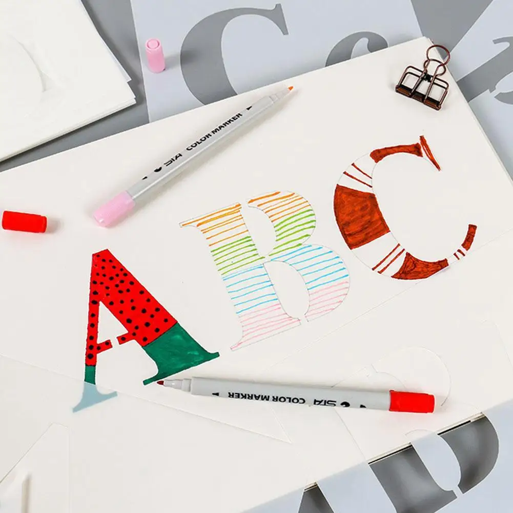 40 шт./компл. буквы номер алфавитные трафареты шаблон планировщик дневник боли