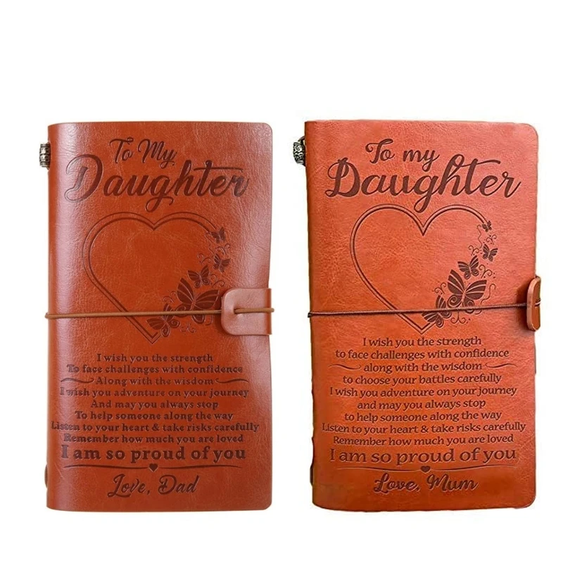 

Vintage Engraved Faux Leather Journal Notebook Diary My Dad Mom Travel Notepad Dropshipping