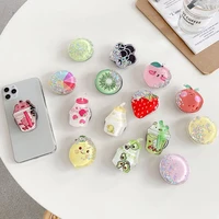 bling glitter jelly quicksand liquid lovely kids phone stand holder for iphone 11 pro se 2020 huawei xiaomi universal ring stand
