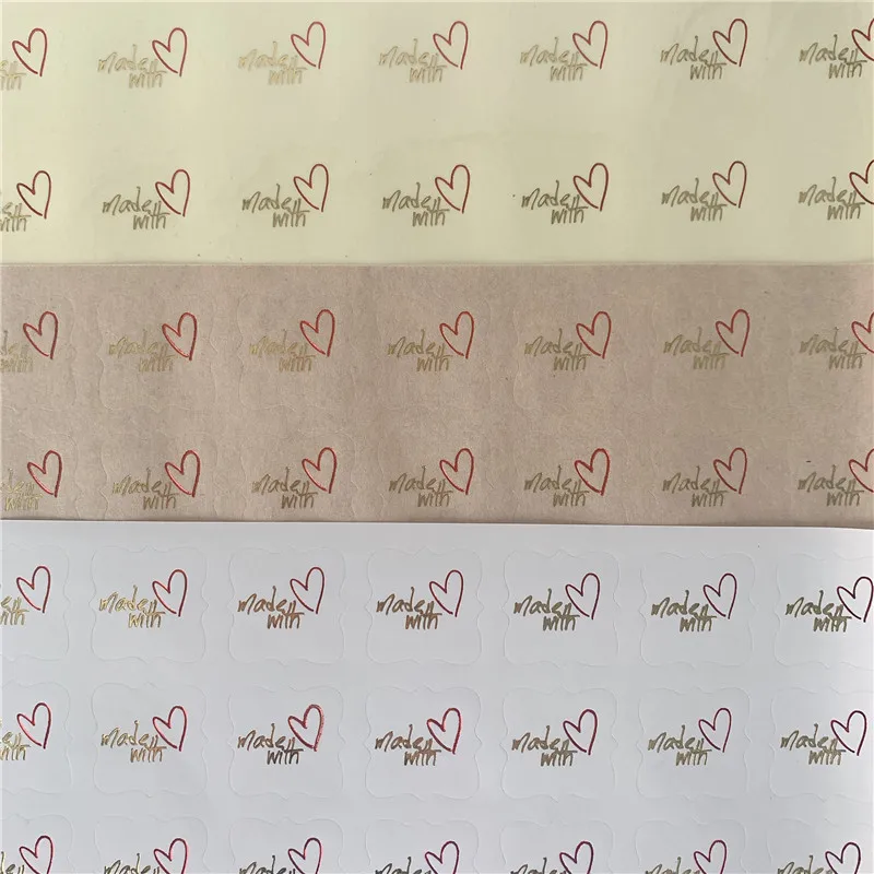 

1000pcs/Lot lovely irregular handmade with love Seal stickers Baking gift Decorative Sticker wholesale