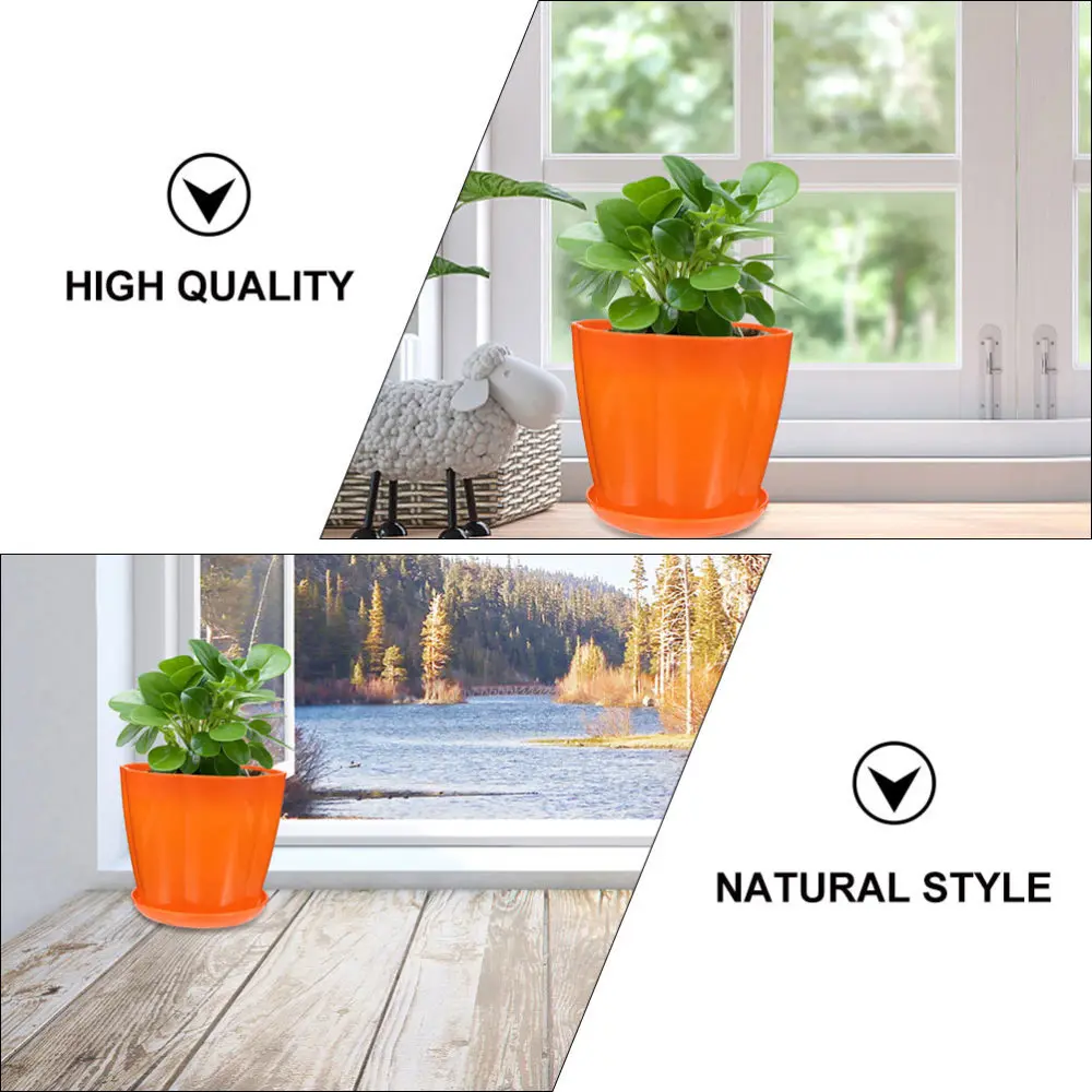 

12pcs Flowerpots and Saucer Trays Succulent Planter Decorative Flowerpot