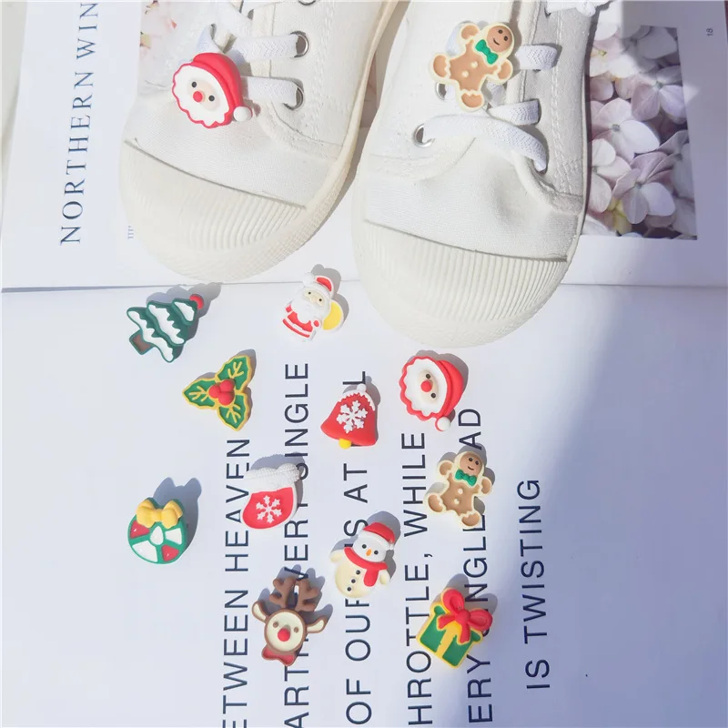

Christmas Shoe Buckle Croc charms Elk Gift Snowman Shoes Flower Shoelaces Decoration Buckle Sneakers Accessories Children Gifts