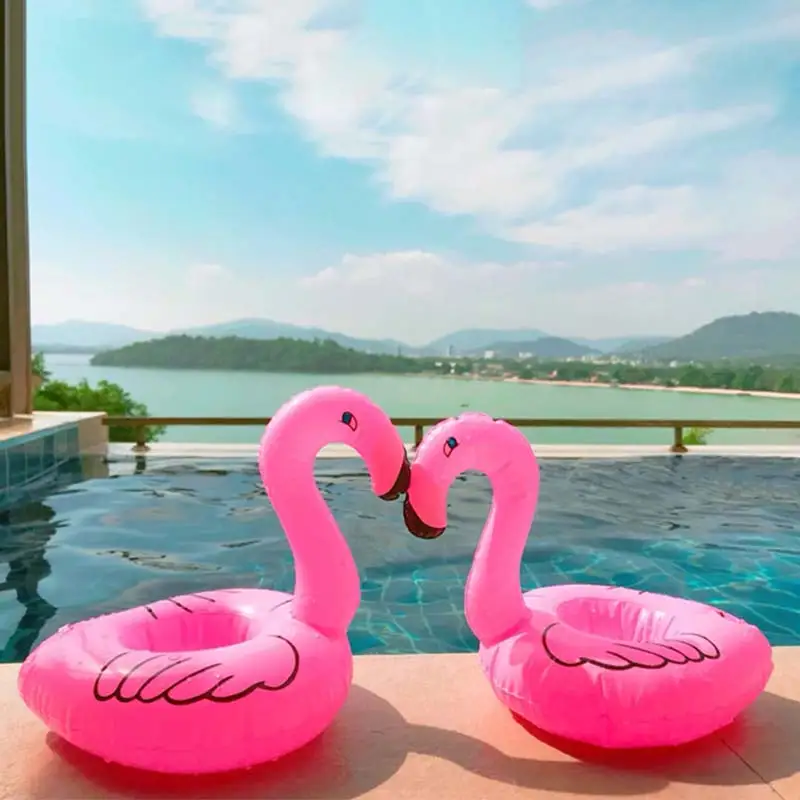 4 шт Мини водные подставки надувные чашки держатель для напитков в форме Фламинго