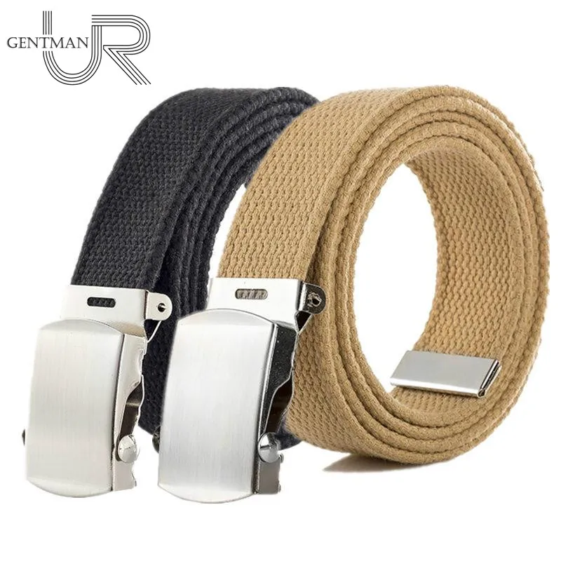 

New Japan High Quality Canvas Belt Men And Women Jeans Belt Top Casual Luxury Strap 3 Colors 130cm Long Metal Buckle Belts