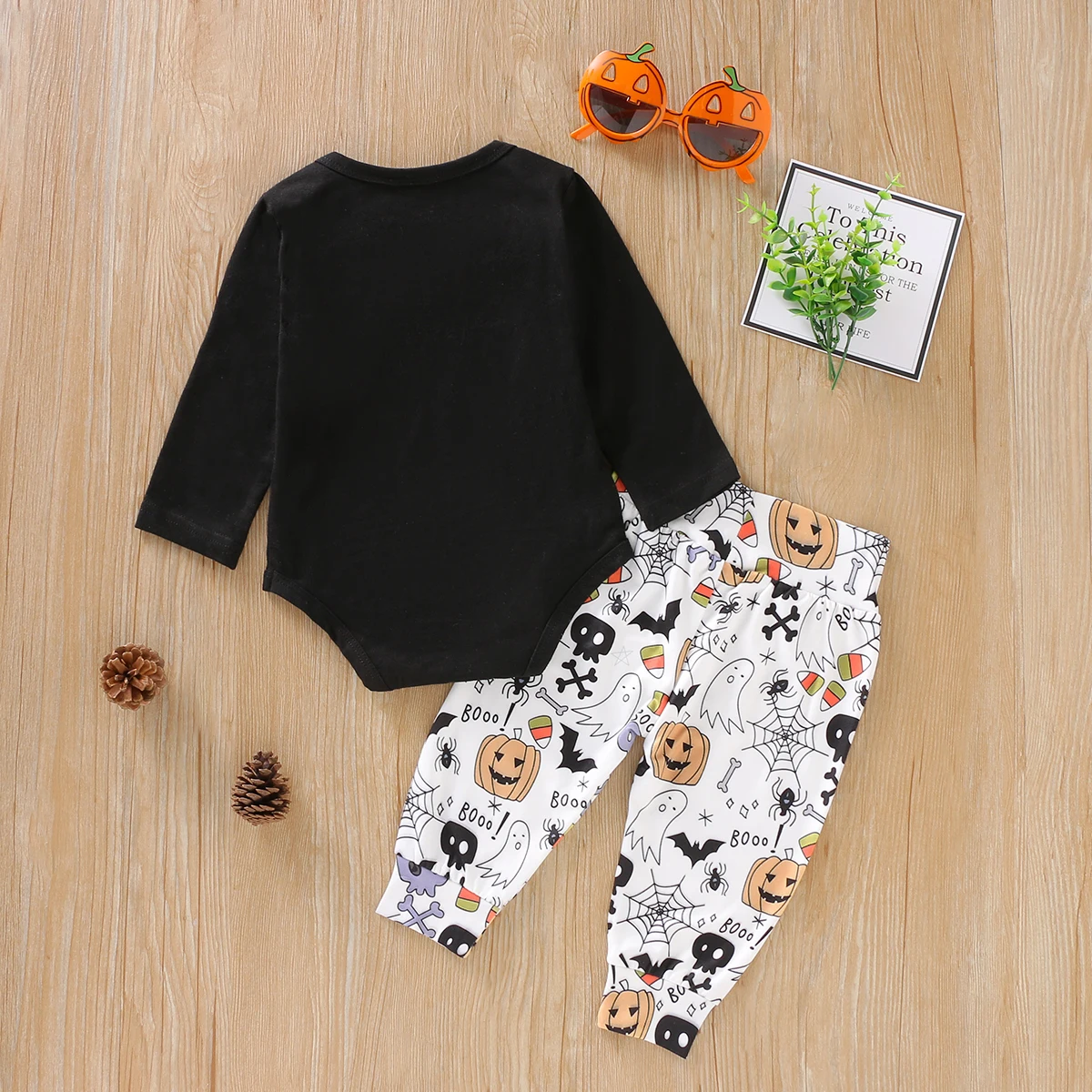 

Newborn Baby Boys Girls 1st Halloween Clothes Pumpkin Romper+Pants Infant Spring Autumn Cotton Soft Clothing Outfits