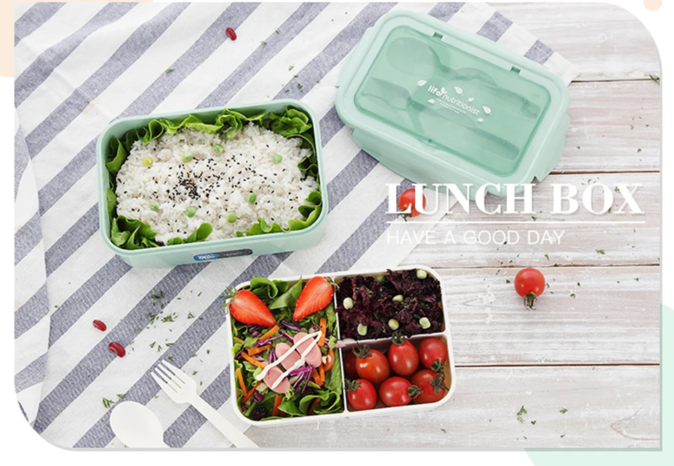 1400 мл японский контейнер для хранения еды Bento с ложками палочки для еды для детей