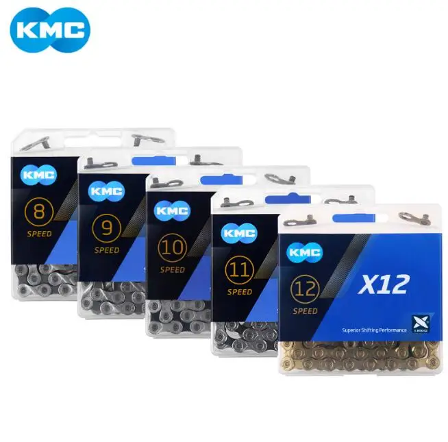 Велосипедная цепь KMC Chain X8 X9 X10 X11 X12 Z8.3 X8PL Z9 X9L X11EL 116L/118L/126 звеньев горного