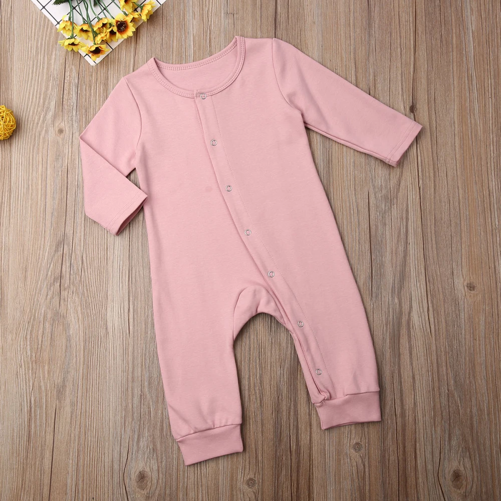Осенний однотонный комбинезон для новорожденных девочек и мальчиков 0-24 месяцев |