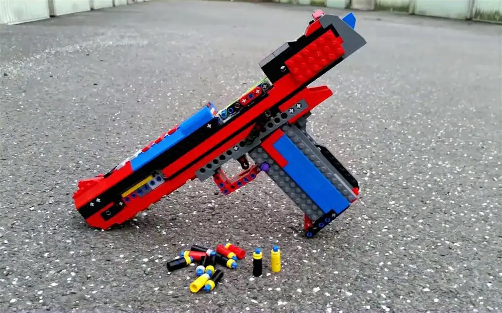 Строительные блоки маленькие кубики Пистолет Desert Hawk MOC Shot сборная игрушка для