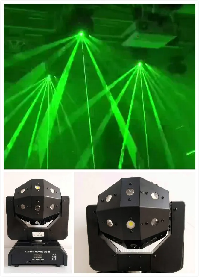 Неограниченное вращение движущейся головки lyre 16x3 Вт rgbw + красный зеленый