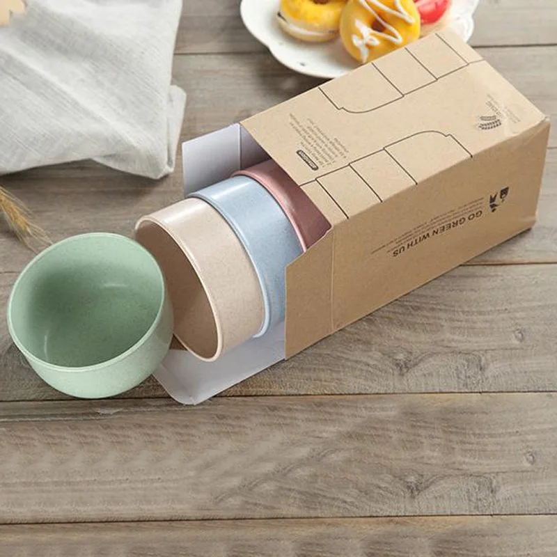 Распродажа 450 мл миска из пшеничного волокна милые цветные детские приборы