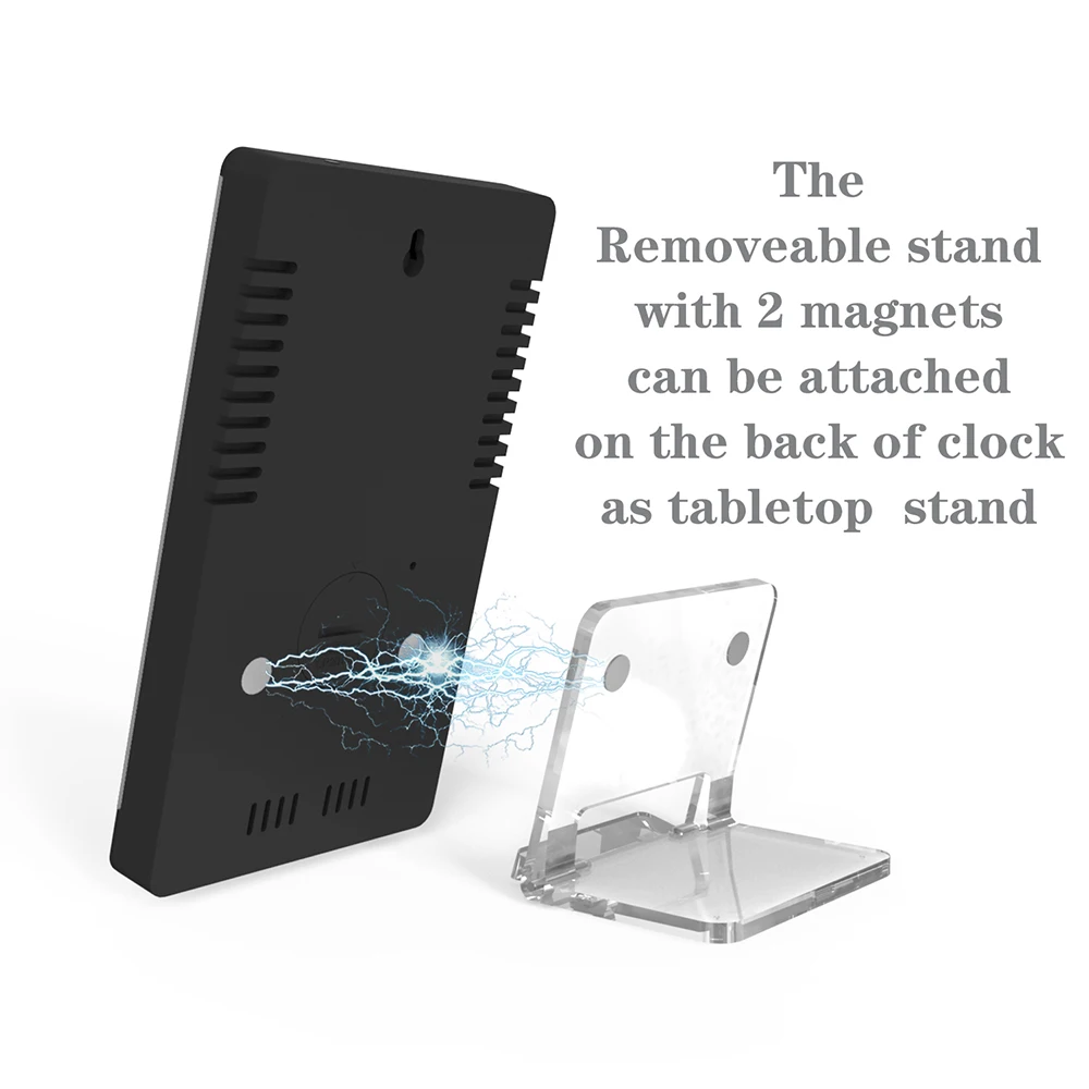

LED Mirror Alarm Clock Digital Display Clock Touch Button Wall Time Temperature
