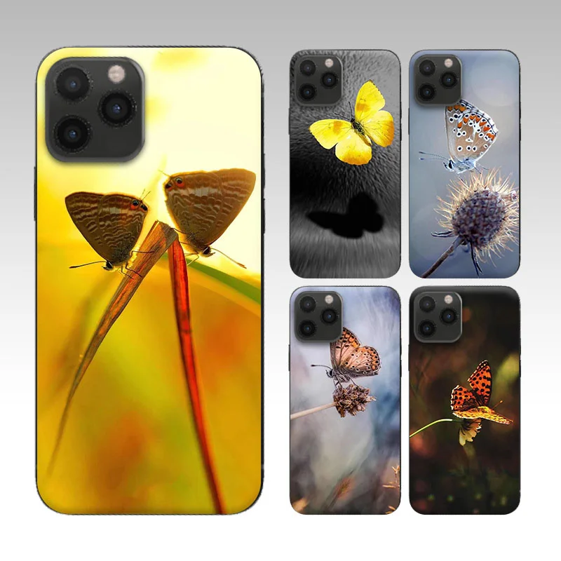 

2021 Suitable for Phone Case For iPhone 12 11 XS XR X 8 7 6S 6 Plus Pro MAX SE 2020 Coque Back Cover Carcasa Cartoon Butterfly C