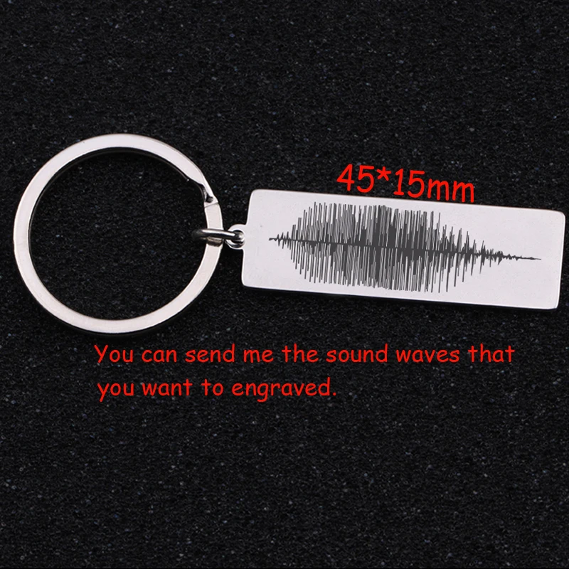 Fashion Recording Wave Keychain Personalized Sound Jewelry For Lover Girlfriend Boyfriend Gift Stainless Steel Key Ring | Украшения и