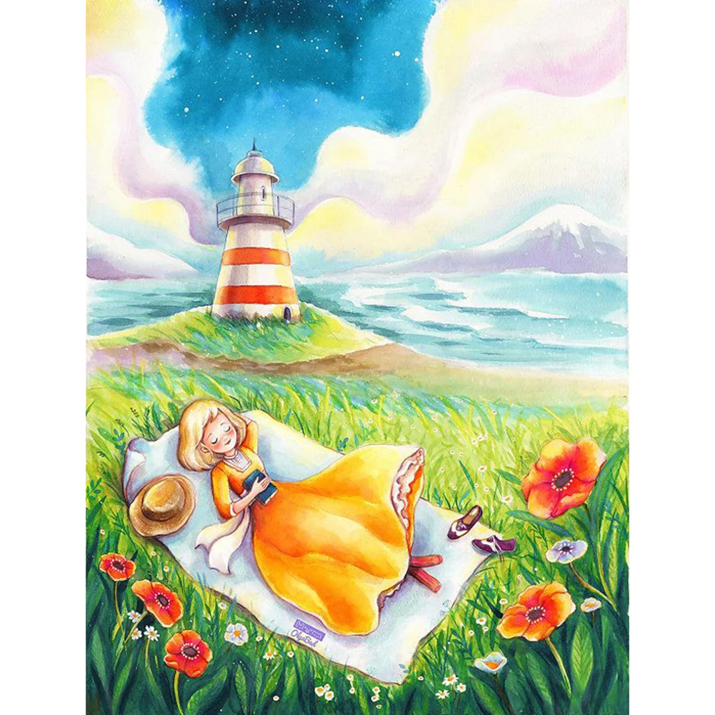 

Full Round Drill Cute Girl 5D DIY Diamond Painting Mosaic Wall Art Picture Embroidery Cross Stitch Kit Diamond Art Rhinestones