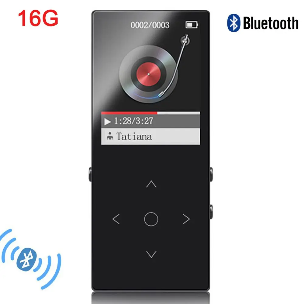 ChenFec C8 Высокое качество 16 Гб Bluetooth 4,2 MP3 музыкальный плеер цветной экран меню с fm-радио, рекордер, поддержка SD до 128 ГБ - Цвет: CF-C8-16GB-Balck