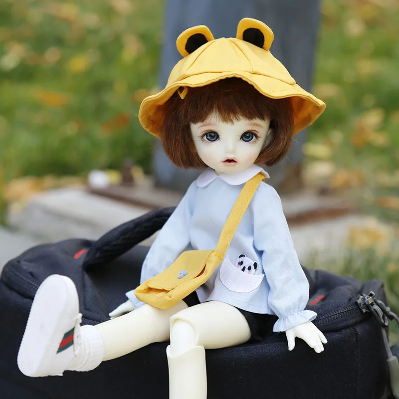 Аксессуары для куклы 4 шт. = футболка + короткие брюки шляпа сумка 1/6 YOSD SD BJD кукла