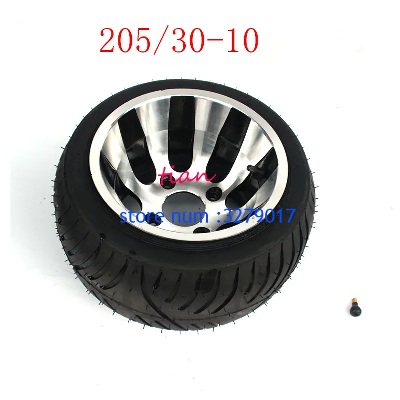 

2PCS Applicable to GO KART KARTING ATV UTV Buggy 205/30-10 Inch Wheel Tubeless Tyre Tire With Aluminum Alloy Hub