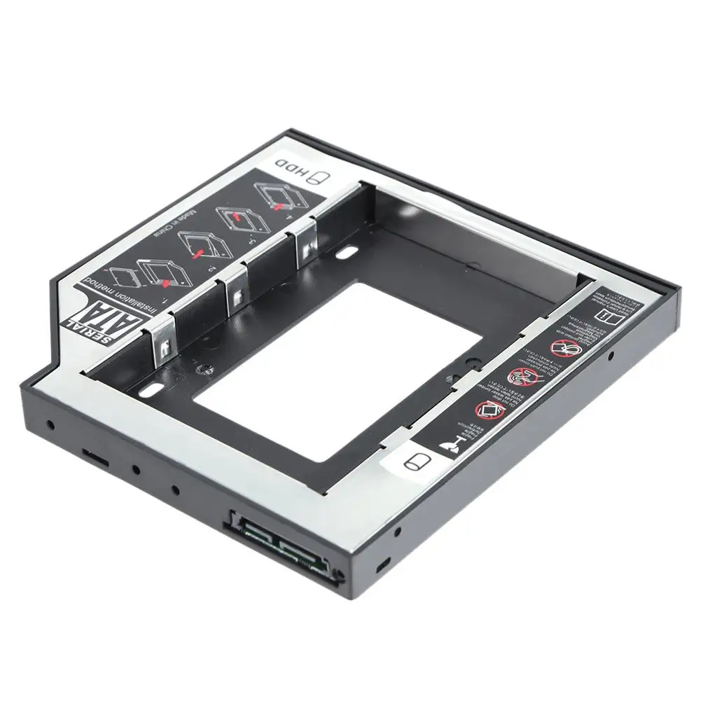 Алюминий Пластик 12 7 мм для 2 5 дюймов SATA SSD чехол Корпус жесткого диска Bay ноутбук CD