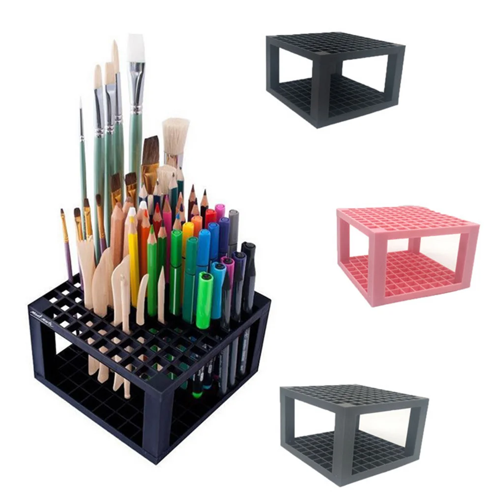 

Desk Stand Markers Pencil Holder Plastic Detachable Multifunction Brush Artist Paint Supplies Organizer 96 Hole