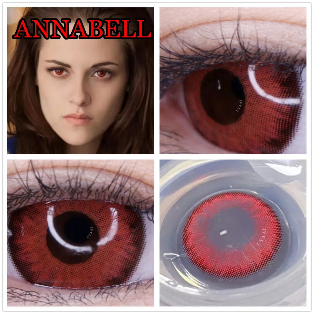 Hotsale Red Anime Contacts Lenses for Cosplay Fire Color Fancy Eyes Makeup Tool контактные линзы ANNABELL | Красота и