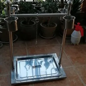 Нержавеющая сталь Parrot игровая площадка птица подставка с 4 питательными чашками