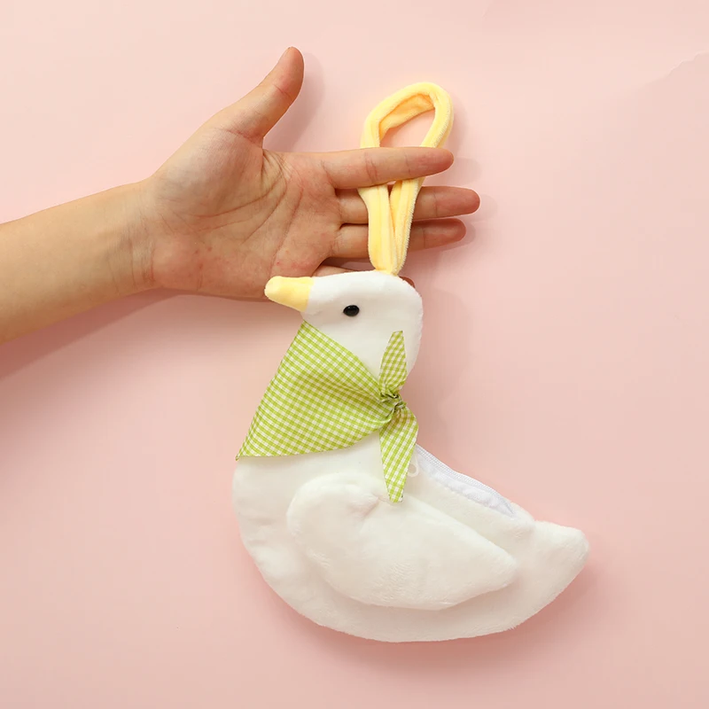 duck Кошелек для монет из меха утки для девочек, плюшевая сумка для наушников, Женский держатель для карт, детский подарок, плюшевый кошелек, сумка для наушников - Цвет: duck