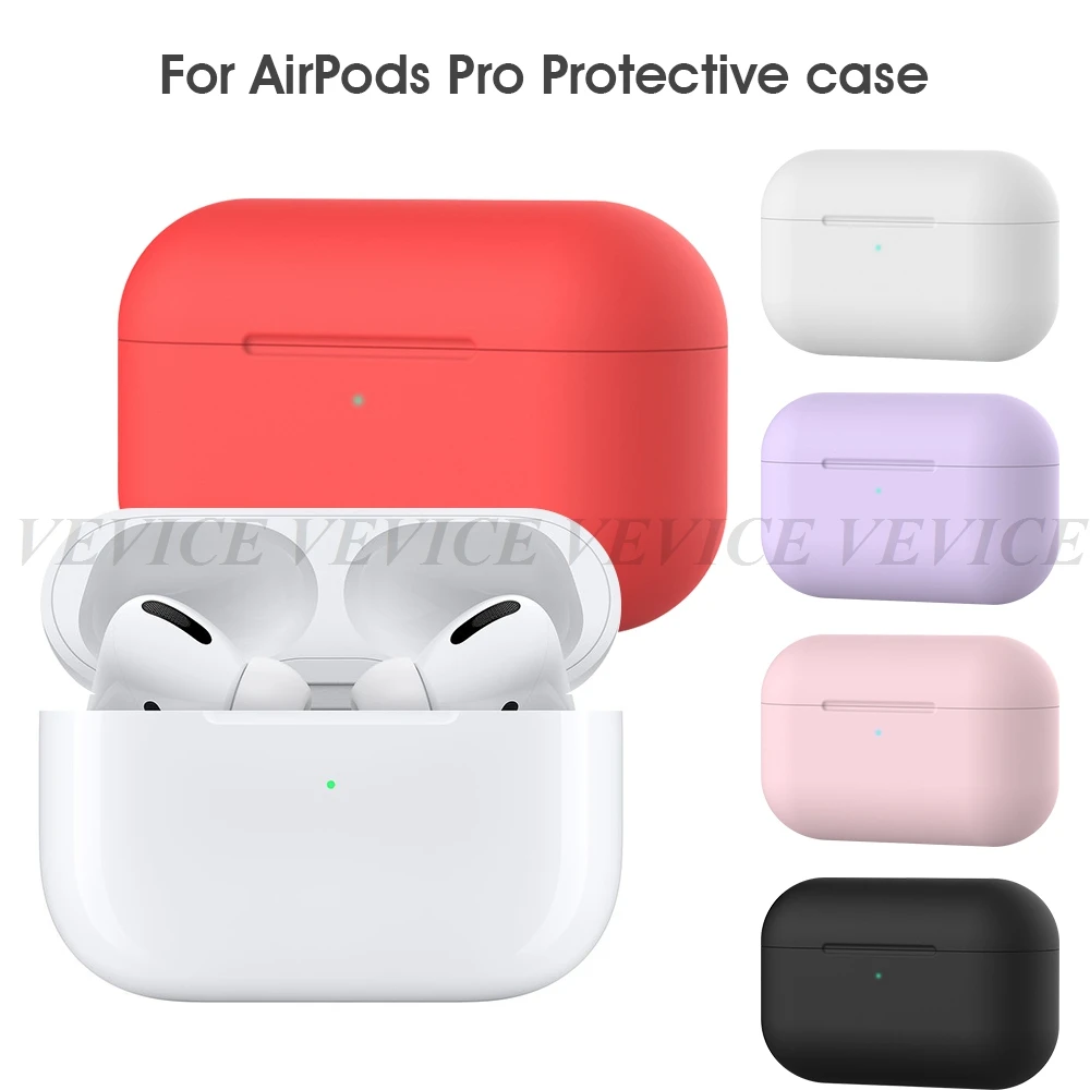 Сплошной цвет силиконовый Bluetooth беспроводной чехол для наушников AirPods Pro Чехол