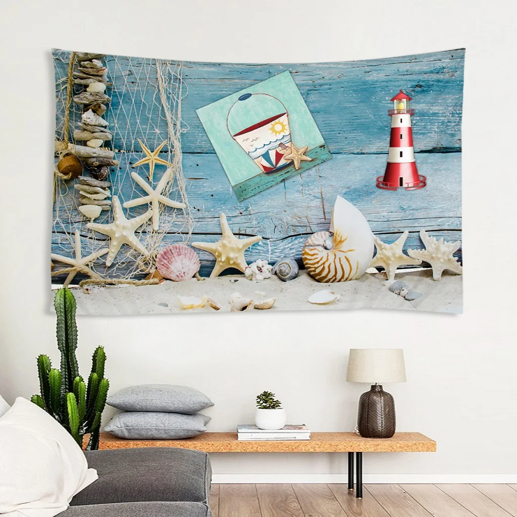 

Настенный Гобелен на тему океана и пляжа для общежития, прочный, легкий, мягкий
