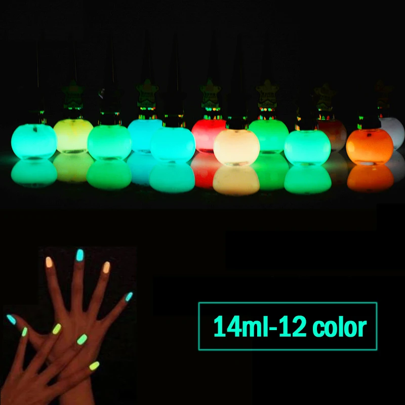 Оптовая продажа 14 мл дневной неоновый цветной флуоресцентный лак для ногтей