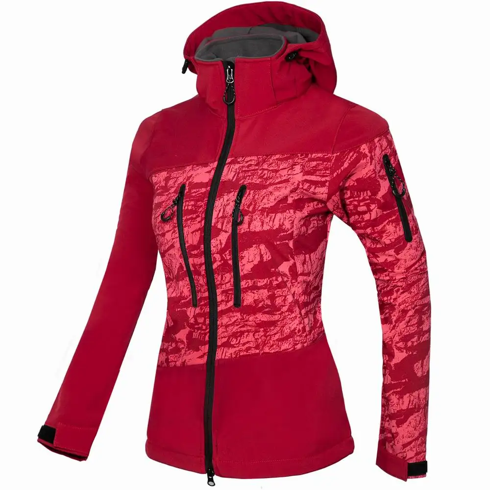 

New Woman's Outdoor Wool Fleece Hiking Camping Casual Sports Hooded Jacket Windbreaker Soft Shell Clothing 8009